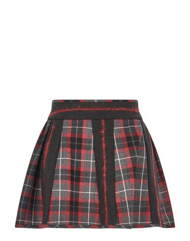 [해외직구] 26FW 비비안웨스트우드 벨 타탄체크 플리츠 미니 스커트 1K01003HW01NG P210 CHARCOAL RED