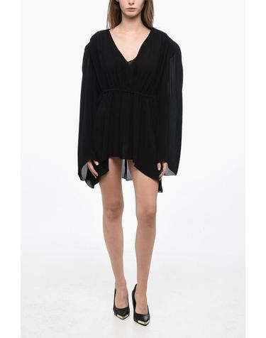 [해외직구] 워드로브NYC 숏 원피스 W5035R13 BLACK GATHERED V NECK Black