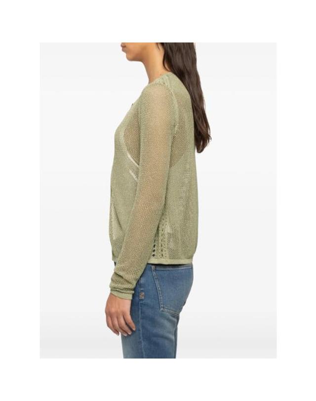 쟈딕앤볼테르 [해외직구] 26FW 자딕앤볼테르 가디건 KWCA01690 TEA GREEN 착용컷