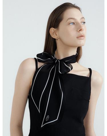 Lumiere Long Silk Scarf - Black