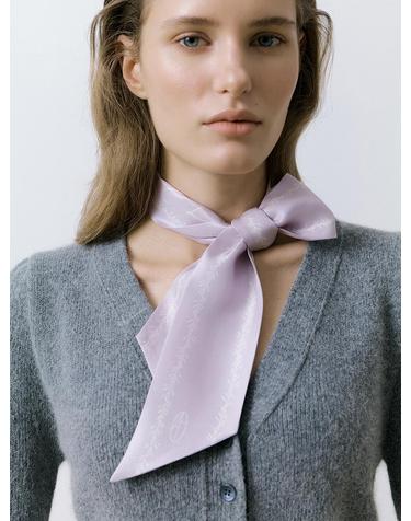 Stem Long Twilly Silk Scarf - Violet