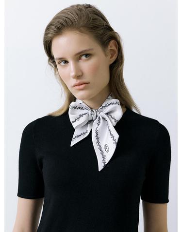 Stem Long Twilly Silk Scarf - Ivory