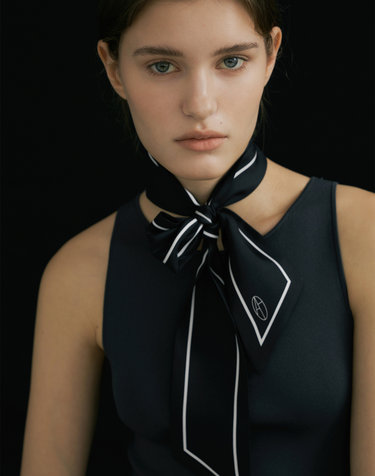 Long Twilly Silk Scarf - Black