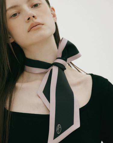 Long Twilly Silk Scarf - Lilac/Black