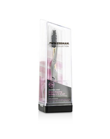트위저맨 스텐리스 스틸 브로우 셰이핑 가위 브러쉬 스튜디오 컬렉션 Stainless Steel Brow Shaping Scissors Brush Studio Collection 2pcs