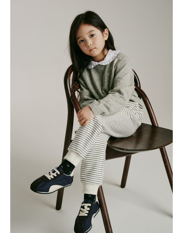 BA57PT02IV 아이보리 스트라이프 조거 팬츠