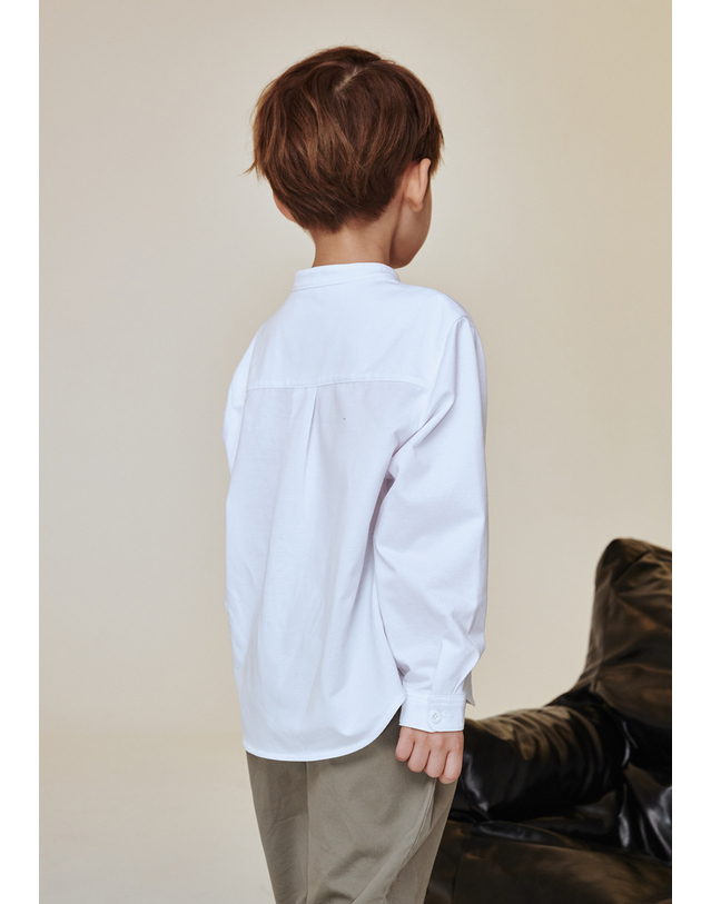 빈 BA11BL01WT 화이트 스탠 카라 셔츠 블라우스 착용컷