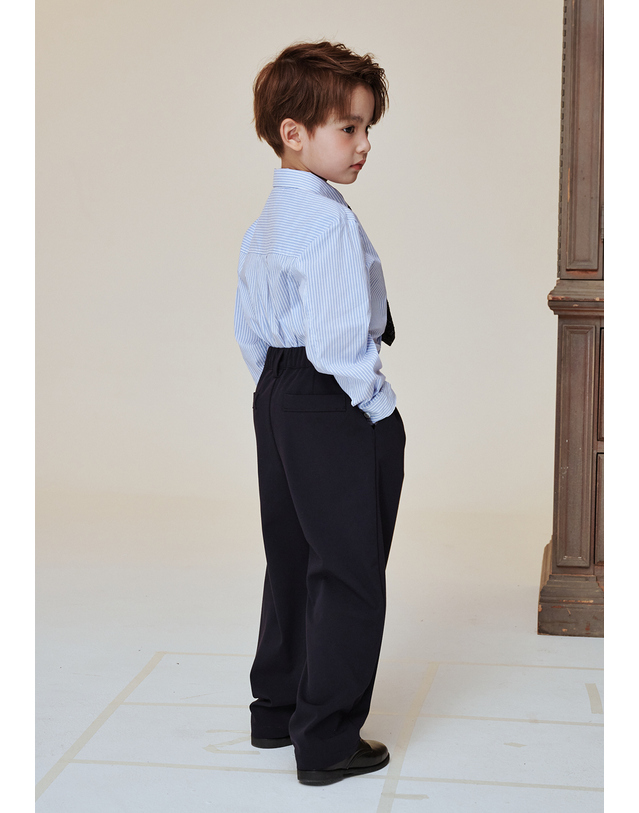 빈 BA11BL02SB 블루 스트라이프 셔츠 블라우스 착용컷