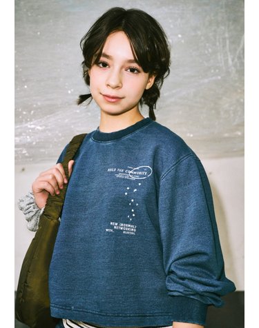 AYA4TS04NV 인디고 크롭 티셔츠