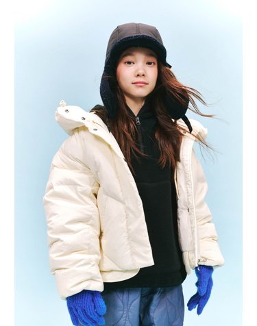 AYH4JP02IV 아이보리 여아 숏 푸퍼 다운 점퍼