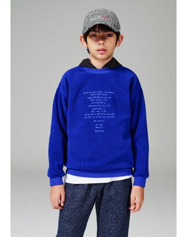 AYI1TS01BU 블루 페이크 레이어드 후드 티셔츠