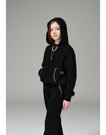 AYI4TS01BK 레이어드 블랙 후드 티셔츠