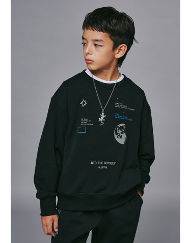 AZH7TS01BK 아크라인 블랙 맨투맨 티셔츠