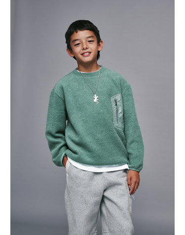 AZI3TS02GN 그린 기모 티셔츠