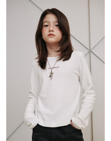 AAA4TS09WT 화이트 와플 긴팔티