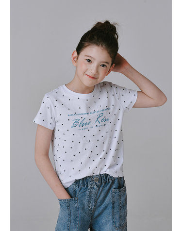 AAB8TS01WT 화이트 별패턴 반팔 티셔츠