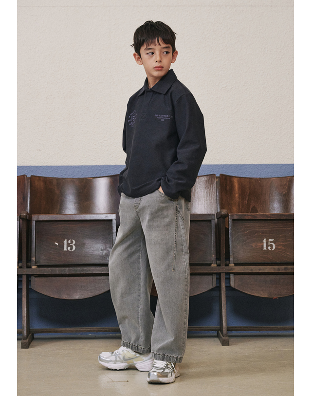 블루테일 AAA1TS06CG 차콜그레이 카라 티셔츠 착용컷