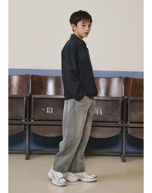 블루테일 AAA1TS06CG 차콜그레이 카라 티셔츠 착용컷