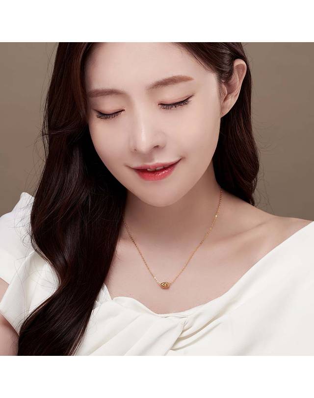 한국금다이아몬드거래소 [한국금다이아몬드] 여자 순금 목걸이 체인 컷팅 볼 24K 3.75g 18K장식 착용컷
