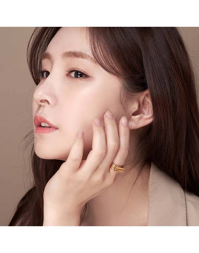 한국금다이아몬드거래소 [한국금다이아몬드] 여자 순금 반지 스틱 24K 11.25g 애끼 [3개 1세트] 착용컷