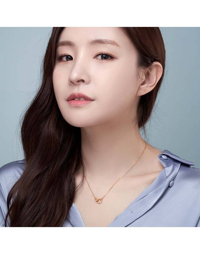 한국금다이아몬드거래소 [한국금다이아몬드] 여자 순금 목걸이 체인 컷팅 투 링 24K 3.75g 18K장식 착용컷
