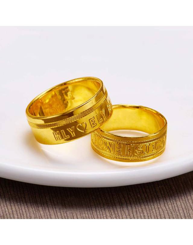 한국금다이아몬드거래소 [한국금다이아몬드] 남자 순금 반지 이니셜 24K 11.25g 애끼 검지 중지 착용컷