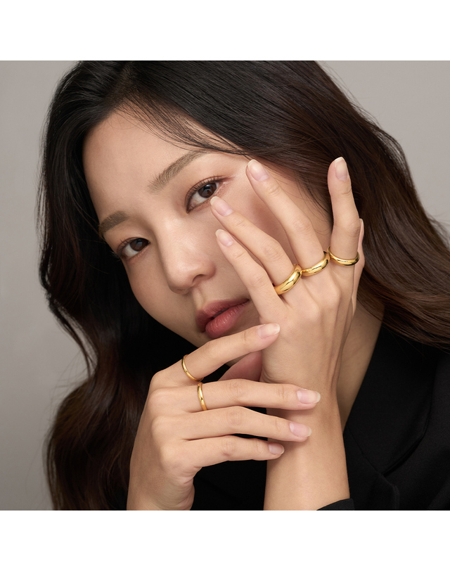 한국금다이아몬드거래소 [한국금다이아몬드] 순금 반지 유광 무광 엥게이지 24K 1.875g 착용컷