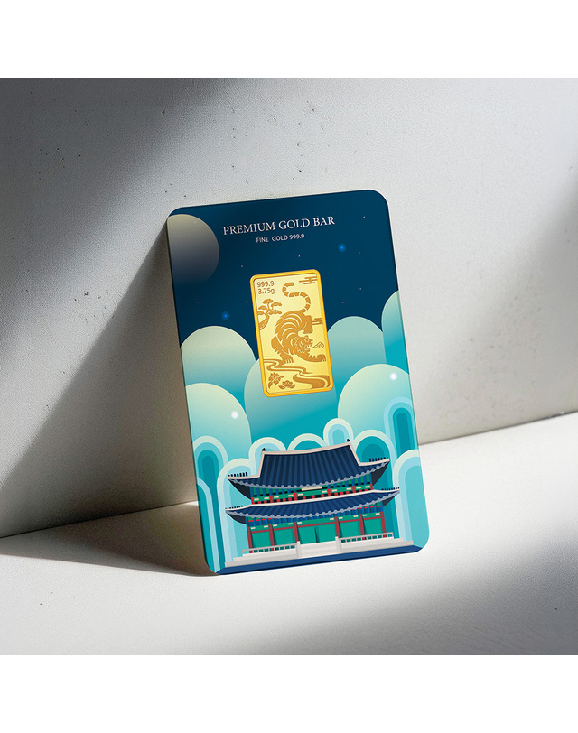 한국금다이아몬드거래소 [한국금다이아몬드] 순금 호작도 골드바 24K 3.75g 999.9 금시세 착용컷