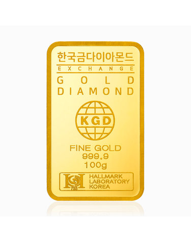 [한국금다이아몬드] 순금 골드바 24K 100g 999.9 금시세