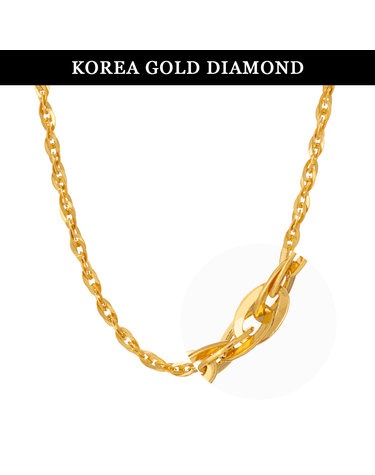 [한국금다이아몬드] 순금 목걸이 24k 금 여자 커브 체인 18.75g