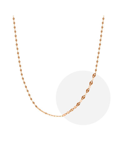 [모아르] 14K 잠자리 체인 목걸이 줄 핑크 골드 1.2mm