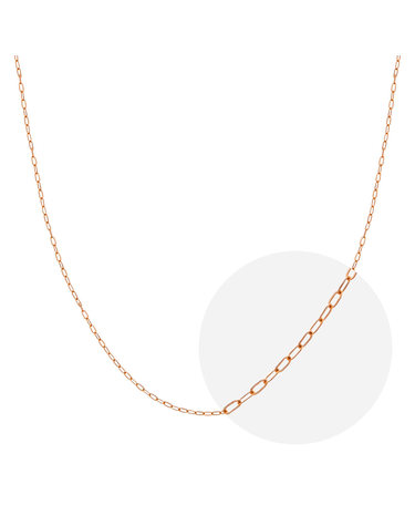 [모아르] 14K 미니 클립 체인 목걸이 줄 로즈 골드 0.7mm