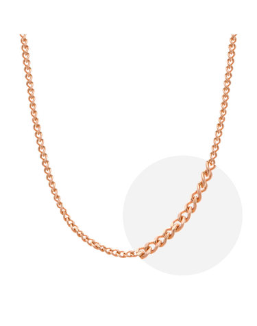 [모아르] 18K 민줄 체인 목걸이 줄 핑크 골드 1.4mm
