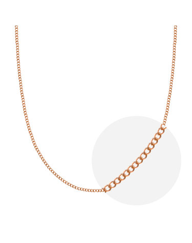[모아르] 18K 민줄 체인 목걸이 줄 핑크 골드 0.7mm