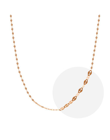 [모아르] 18K 잠자리 체인 목걸이 줄 핑크 골드 1.5mm