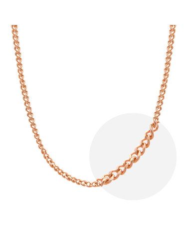 [모아르] 14K 민줄 체인 목걸이 줄 핑크 골드 1.6mm