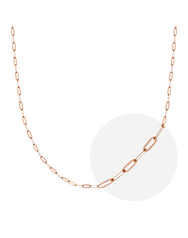 [모아르] 18K 미니 클립 체인 목걸이 줄 핑크 골드 1.4mm
