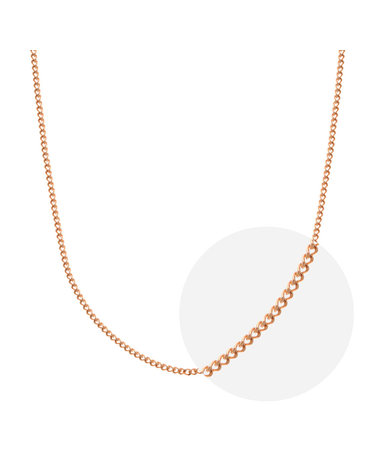 [모아르] 14K 민줄 체인 목걸이 줄 핑크 골드 0.8mm