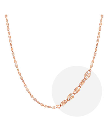 [모아르] 18K 아트 체인 목걸이 줄 핑크 골드 1.8mm