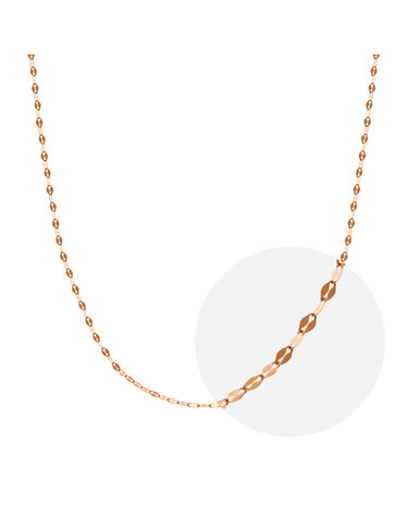 [모아르] 14K 잠자리 체인 목걸이 줄 핑크 골드 1.7mm