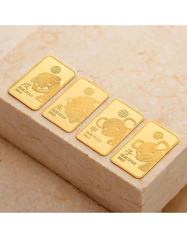 한국금다이아몬드거래소 [한국금다이아몬드] 순금 원숭이 골드바 24K 3.75g 999.9 금시세 착용컷