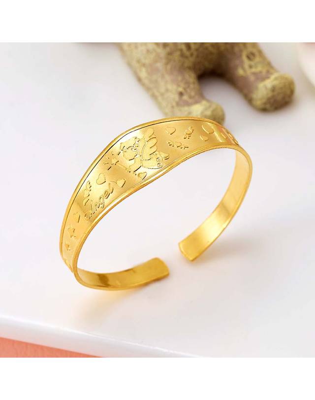 한국금다이아몬드거래소 [한국금다이아몬드] 아기 순금 돌팔찌 엔젤 24K 7.5g 애기 100일 선물 착용컷