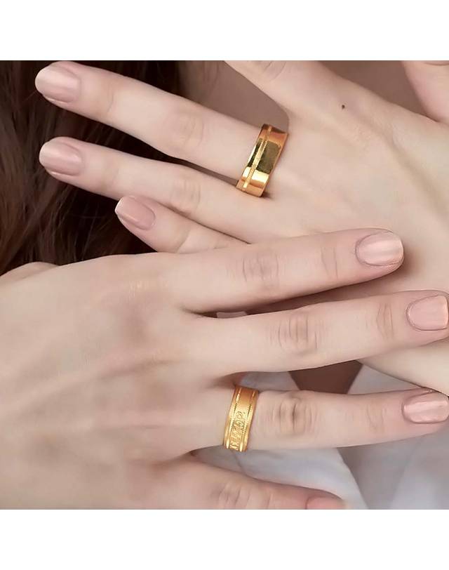 한국금다이아몬드거래소 [한국금다이아몬드] 여자 순금 반지 이니셜 24K 11.25g 애끼 검지 엄지 착용컷