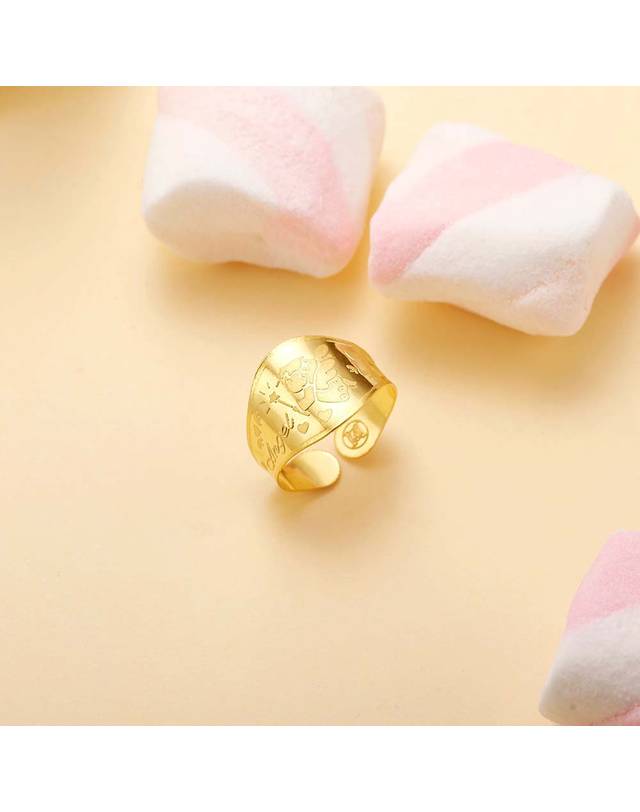 한국금다이아몬드거래소 [한국금다이아몬드] 아기 순금 돌반지 엔젤 24K 0.5g 백일 조카 선물 착용컷