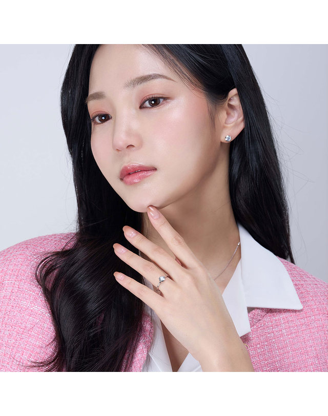 한국금다이아몬드거래소 [한국금다이아몬드] 14k 5부 랩 다이아몬드 베젤 반지 IGI D VS1 착용컷