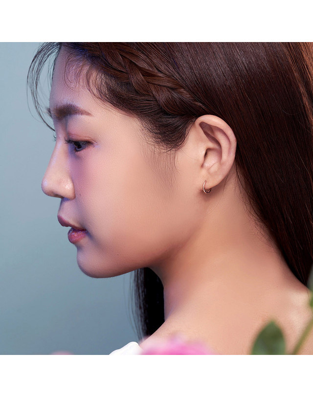 한국금다이아몬드 [모아르] 14K 귀걸이 원터치 링 금귀걸이 민자 링 9mm 착용컷