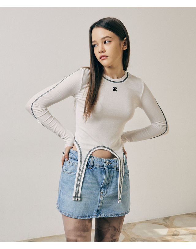아트스피크하우스 BODY SHAPE LONG SLEEVE_WHITE 화이트 착용컷