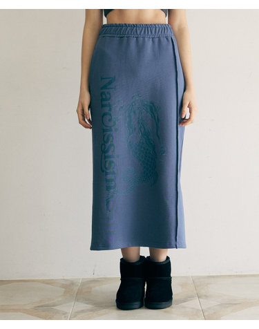 NARCISSISM SWEAT SKIRT_BLUE GRAY