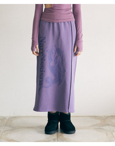 NARCISSISM SWEAT SKIRT_DEEP MAUVE