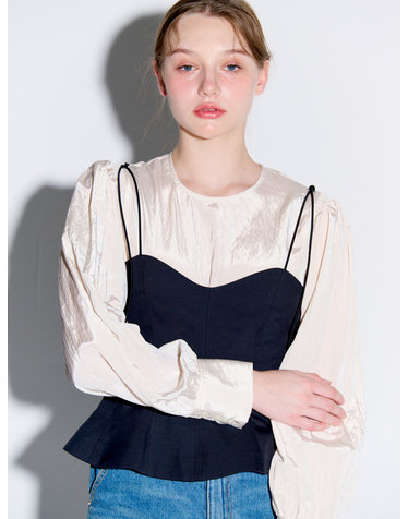 Peplum bustier top black